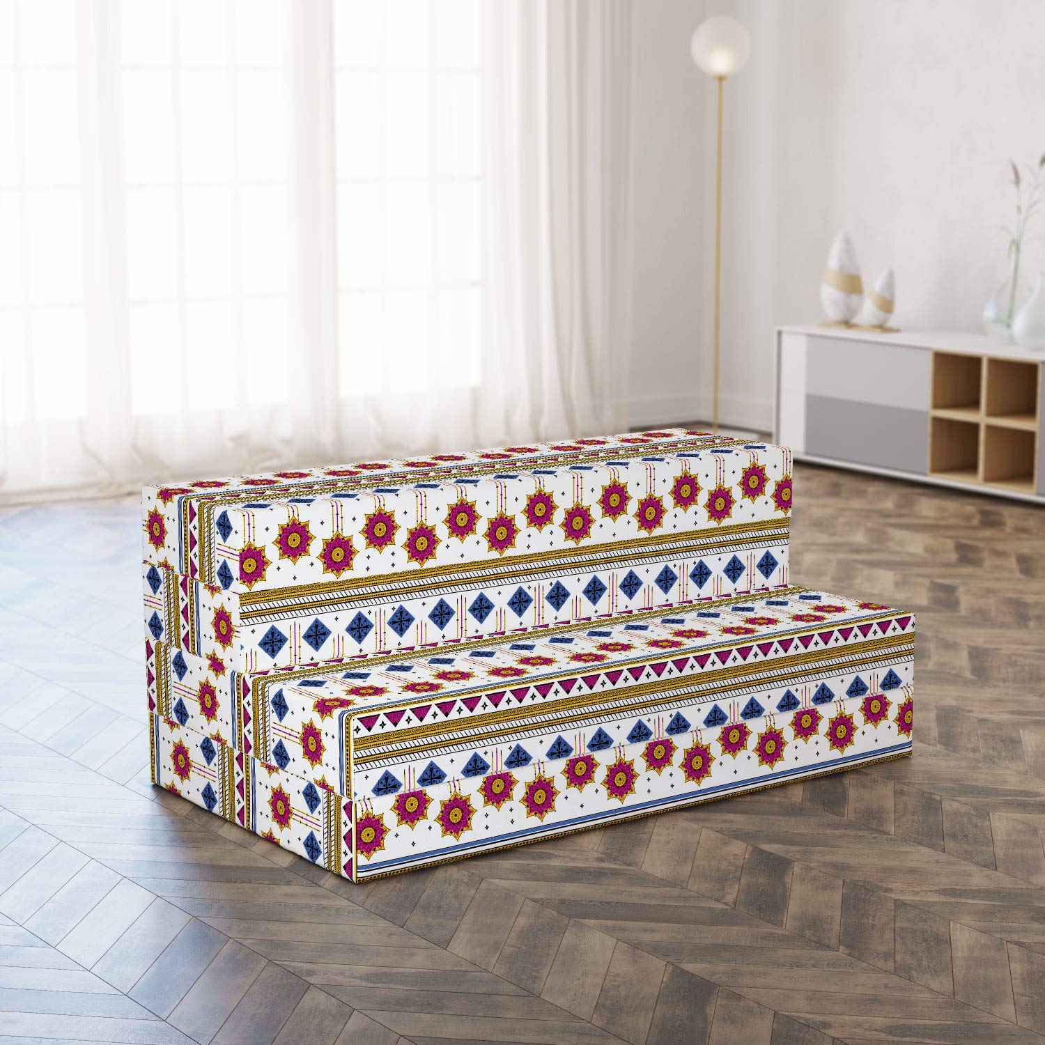 Ambesonne Tribal Foldable Mattress - Mayan Folkloric Cultural Design, 78.7