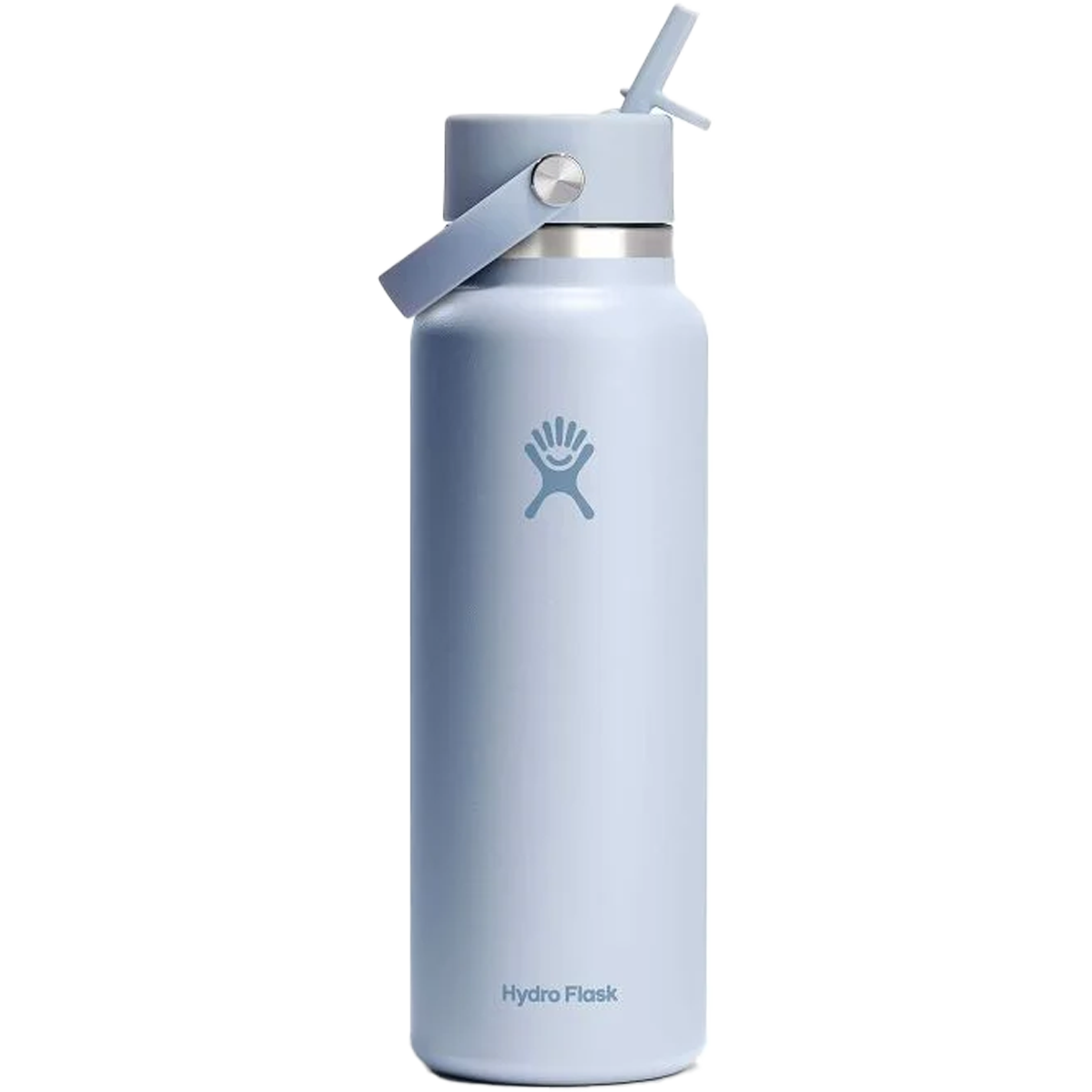 40 oz Wide Mouth Water Bottle with Flex Straw Cap - Insulated Stainless Steel Tumbler for Gym, Hiking & Outdoor Activities