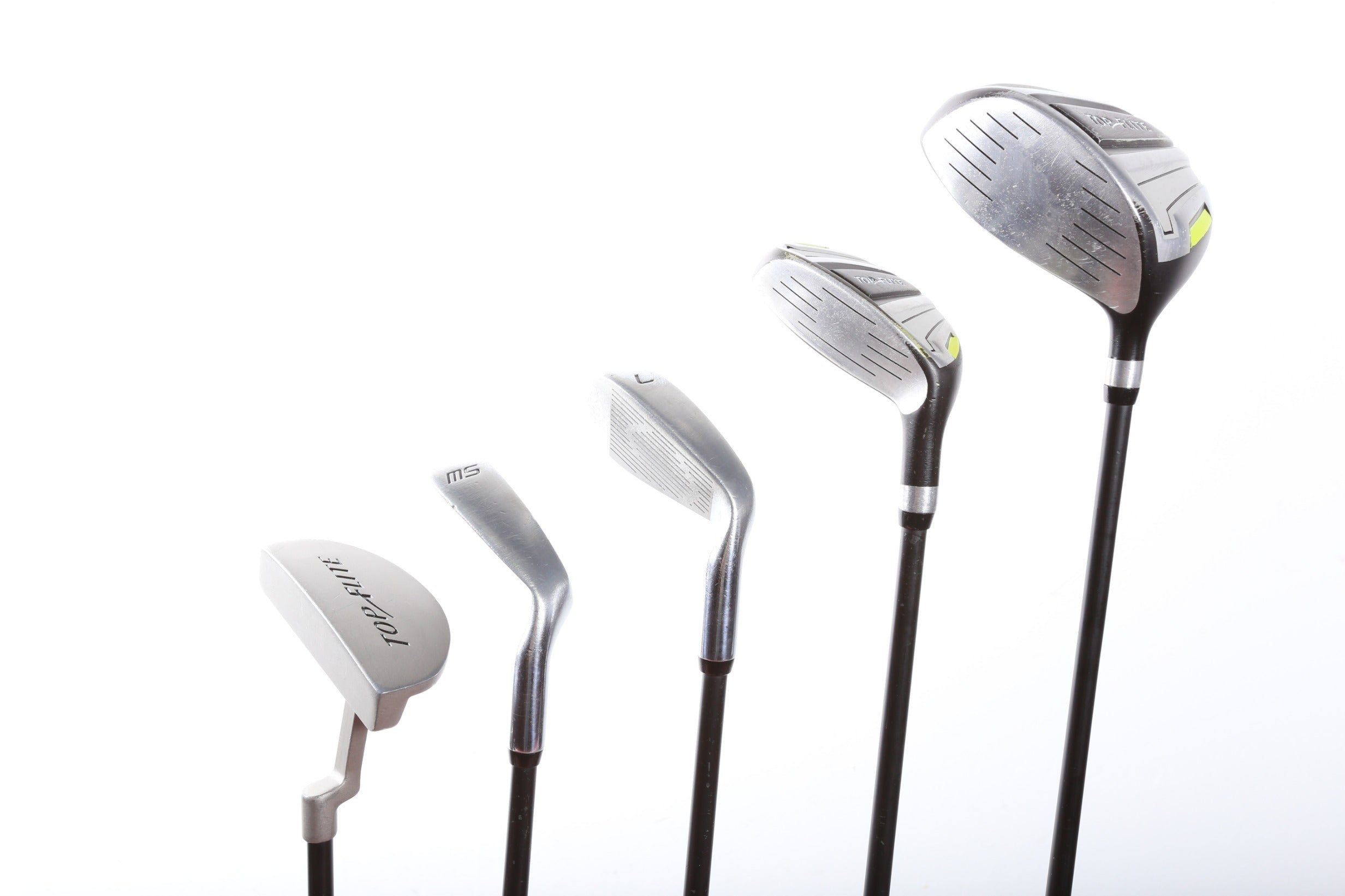 Top Flite Junior Golf Club Set for Left-Handed Kids - Includes Driver, 7 Iron, Sand Wedge, Putter - Perfect for Youth Golf Training & Beginner Practice on Driving Range or Course