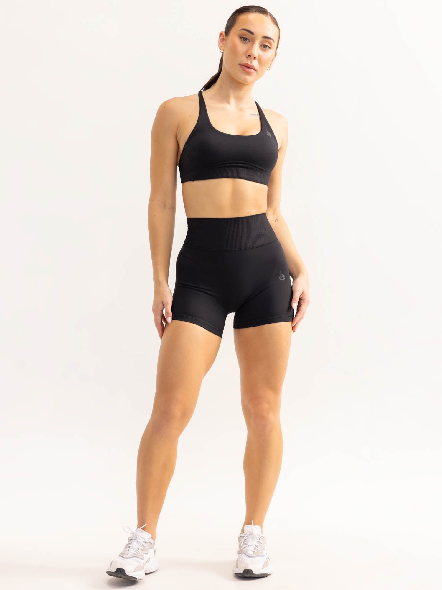 Activate Scoop Neck Sports Bra - Black | High Support Workout Top for Running, Yoga & Gym