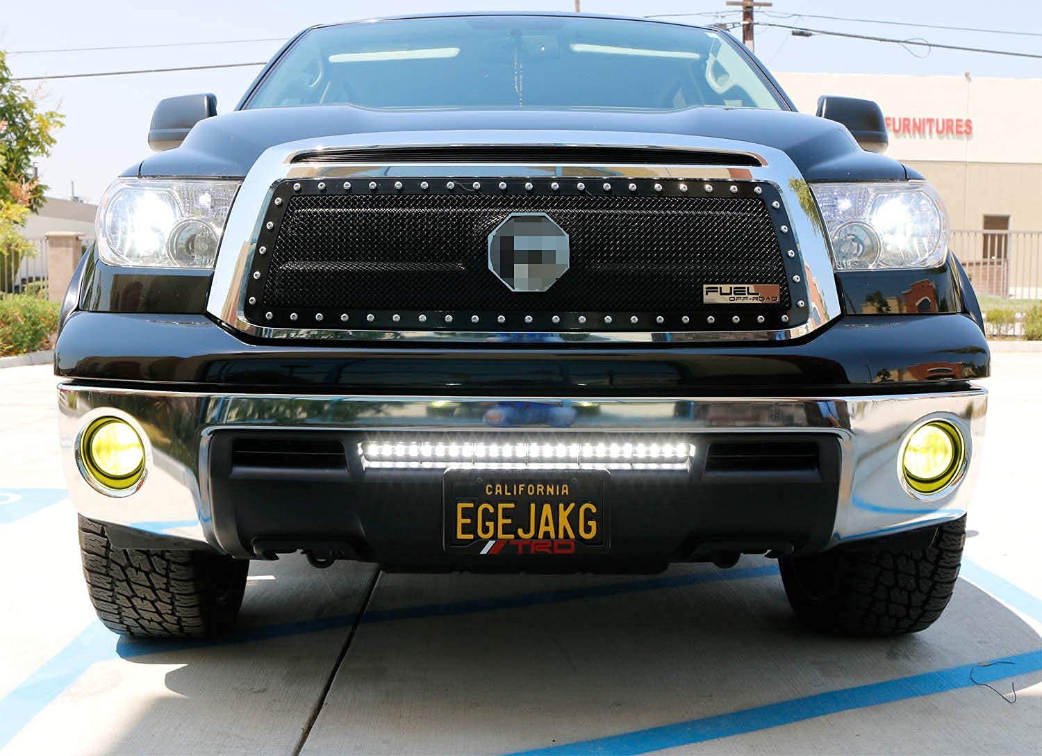 iJDMTOY 25-Inch LED Light Bar for 2007-2013 Toyota Tundra - 72W High Power Off-Road Lighting with Hidden Mount Brackets & Wiring Kit - Perfect for Off-Roading, Night Driving, and Truck Customization