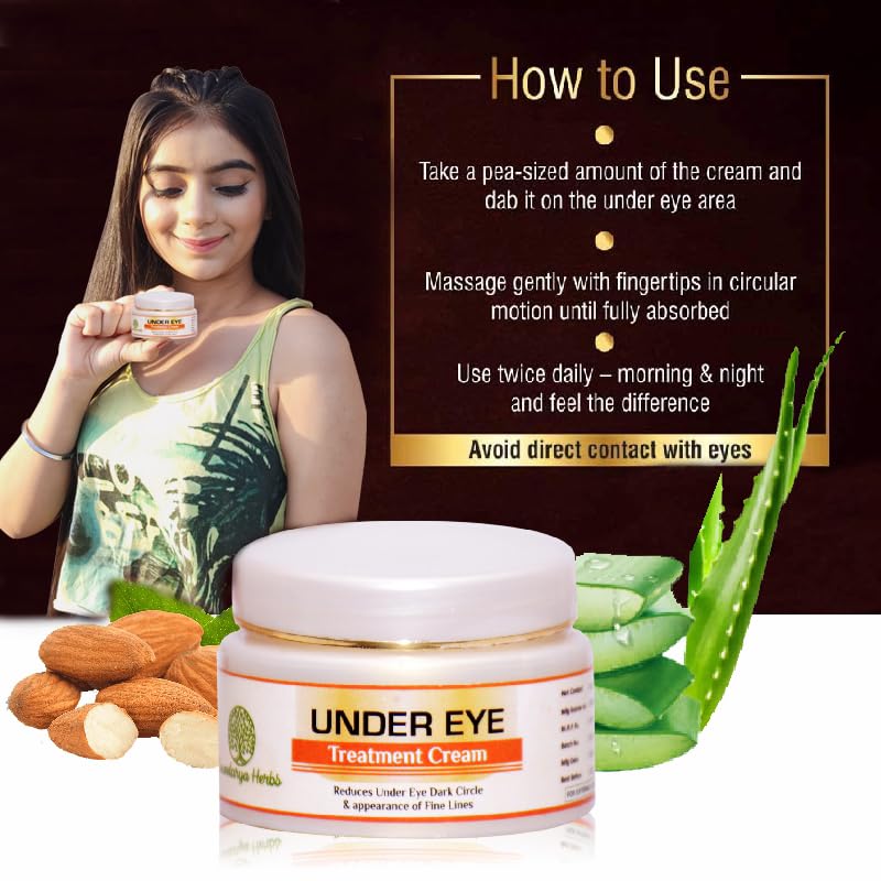 Soundarya Herbs Under Eye Treatment Cream - Reduces Dark Circles, Fine Lines & Puffiness | Brightening & Anti-Aging Eye Cream for Women & Men | Perfect for Night Care & Daily Use