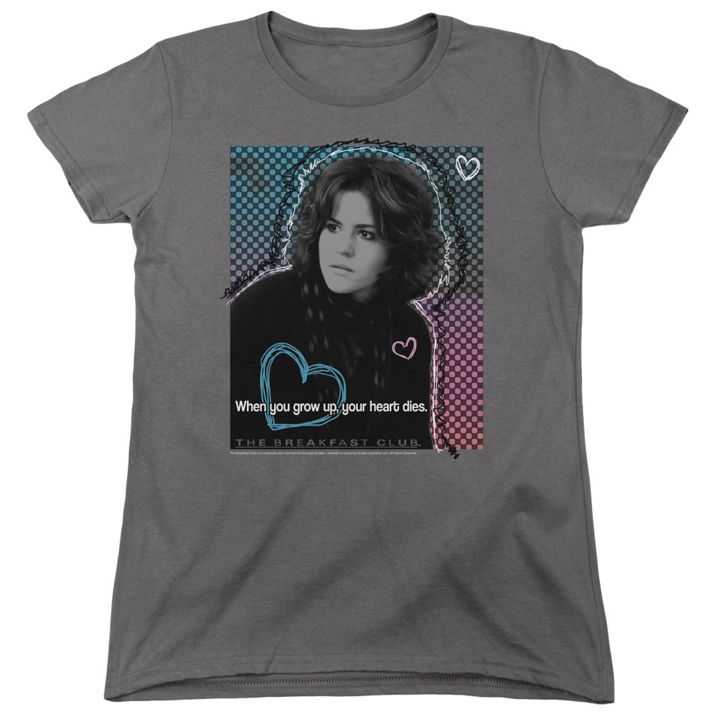 The Breakfast Club Comedy Movie John Hughes Heart Dies Women's T-Shirt - Vintage 80s Film Quote Tee for Fans, Casual Wear & Movie Night Outfits