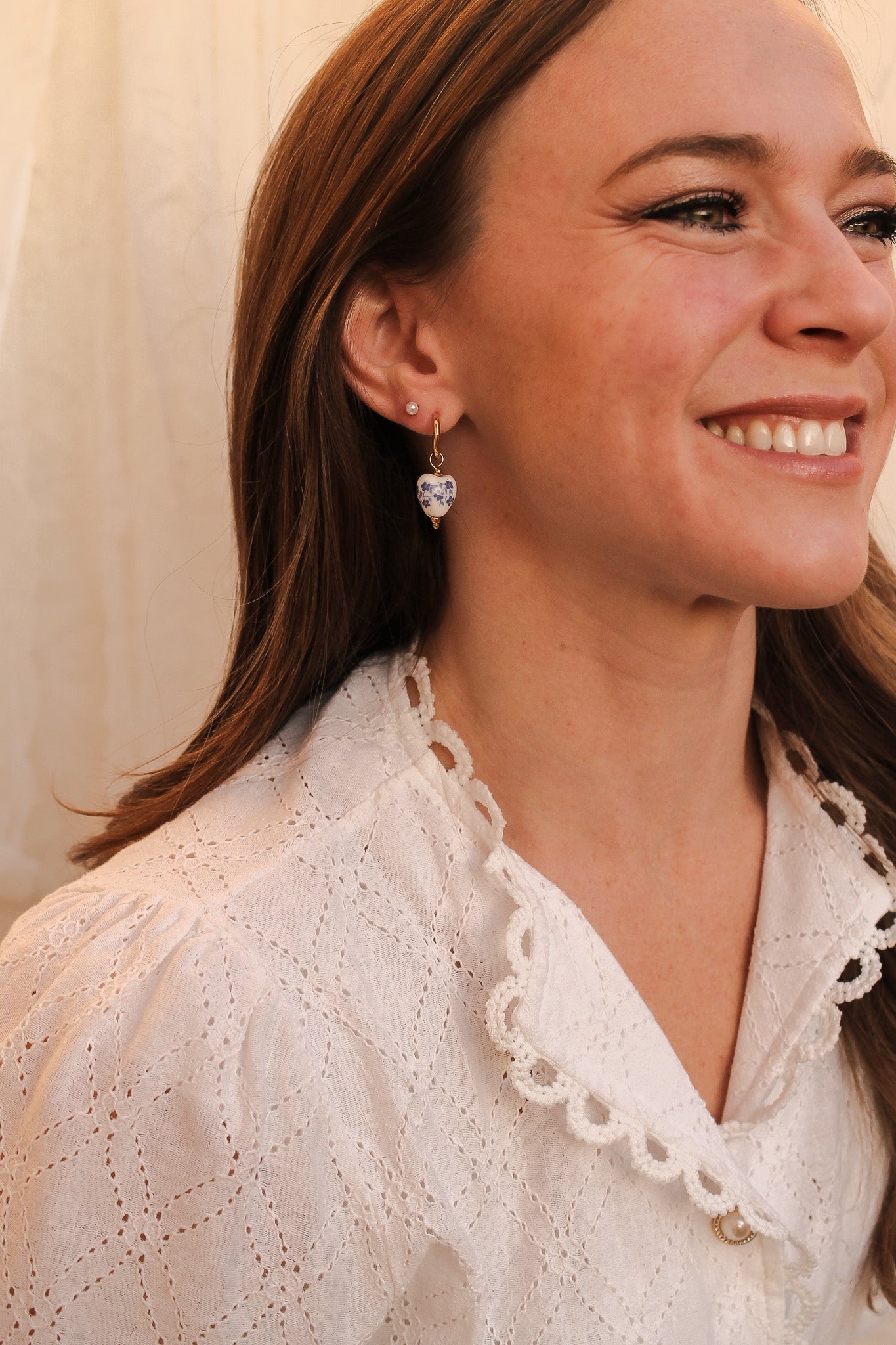 Mini Bella Hoop Earrings in Blue - Dainty Gold Hoops for Women, Perfect for Everyday Wear & Special Occasions