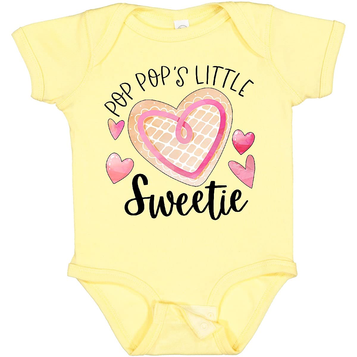 Inktastic Pop Pop's Little Sweetie Pink Heart Cookie Baby Bodysuit - Cute Outfit for Newborns, Infants & Toddlers - Perfect for Family Photos, Holidays & Special Occasions