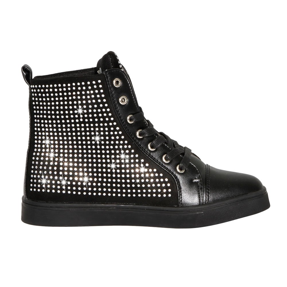 Sparkly Women's High Top Dance Sneakers with Rhinestones - Perfect for Jazz, Hip Hop & Dance Performances