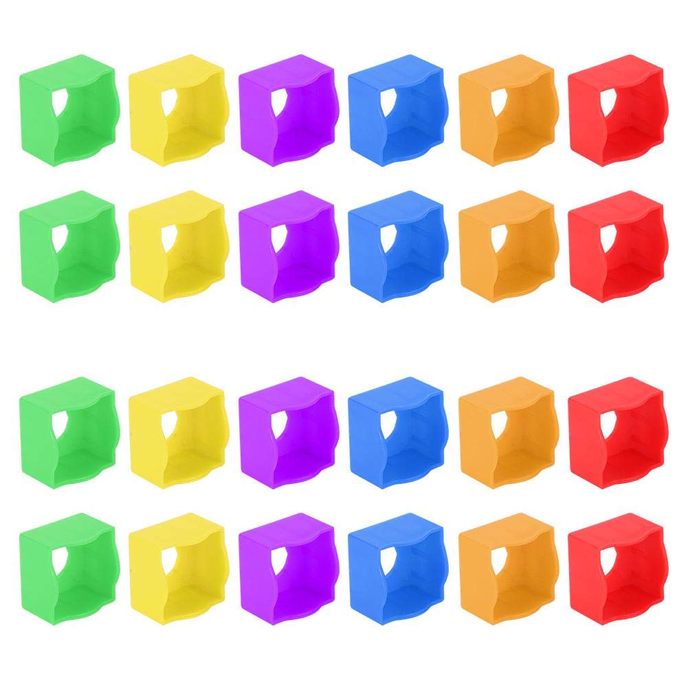 24PCS Plastic Billiard Chalk Holder - Portable Multi-Color Pool Cue Chalk Protective Cover Case - Snooker Player Accessories for Professional & Home Game Use