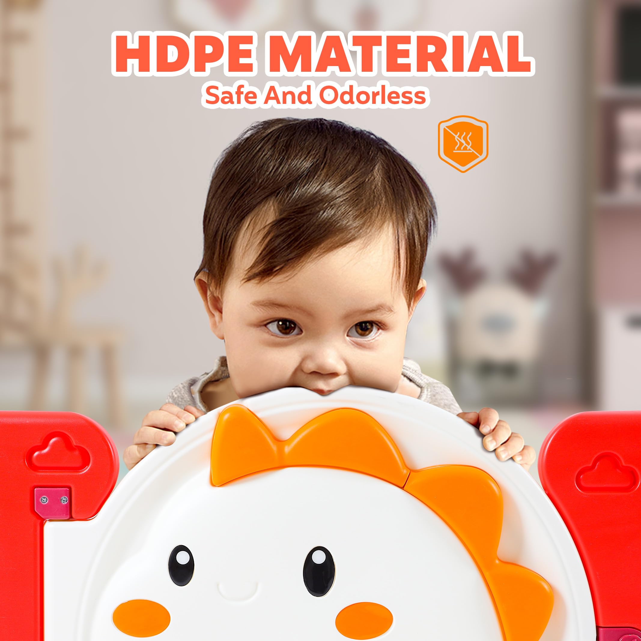 FAHKNS Foldable Baby Playpen - 18 Panel Adjustable Play Yard with Mat & Secure Door Lock for Indoor & Outdoor Use | Safe Play Area for Toddlers & Infants
