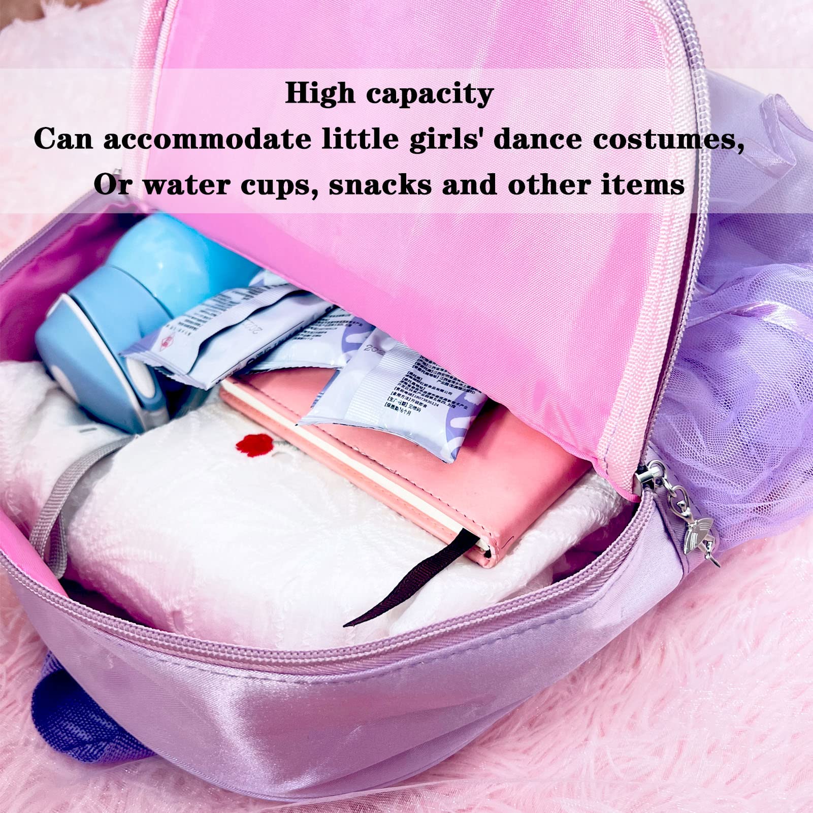 Yitengteng Princess Ballerina Backpack - Cute Nylon Dance Bag for Toddler Girls | Perfect for Ballet Class, School & Travel