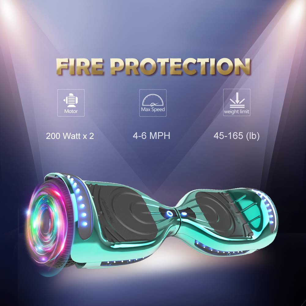 Certified HS2.01 Hoverboard with Bluetooth, LED Lights & Flash Wheels - Self Balancing Electric Scooter for Kids & Adults - Perfect for Commuting, Indoor Fun & Outdoor Adventures