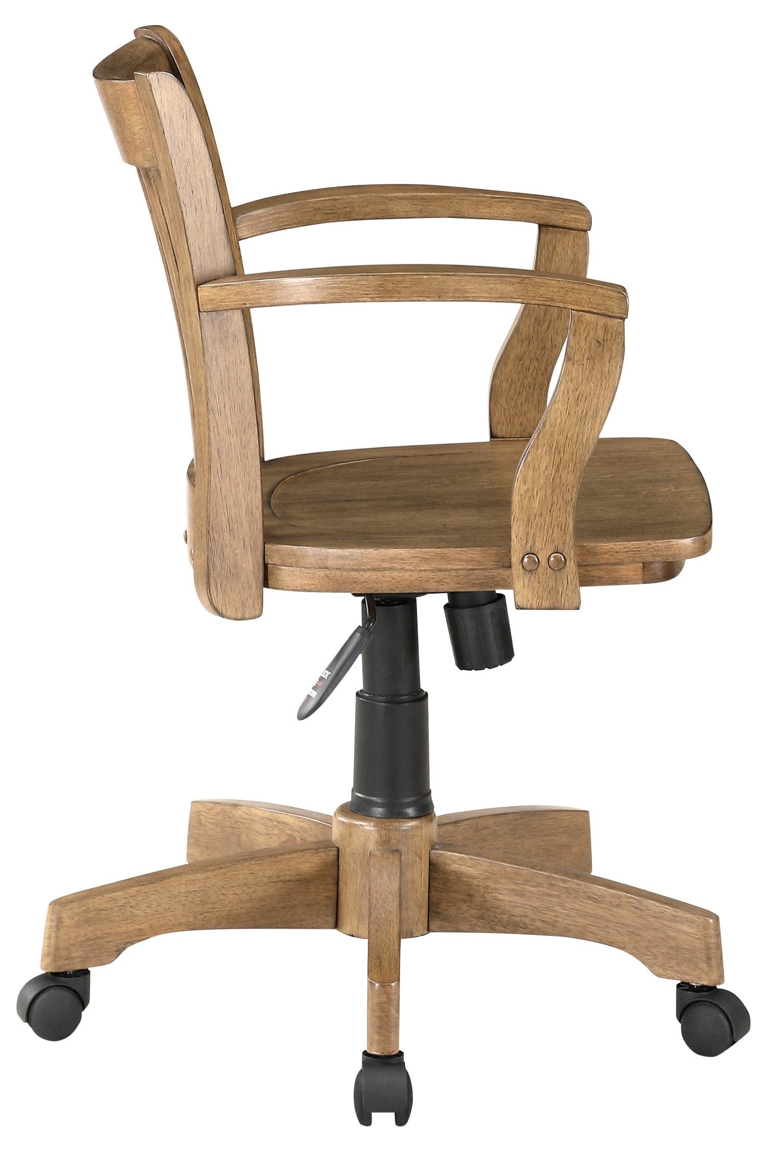 OSP Designs Wooden Bankers Desk Chair - Ergonomic Office Chair with Adjustable Height for Home & Business Use - Perfect for Study, Work, and Conference Rooms