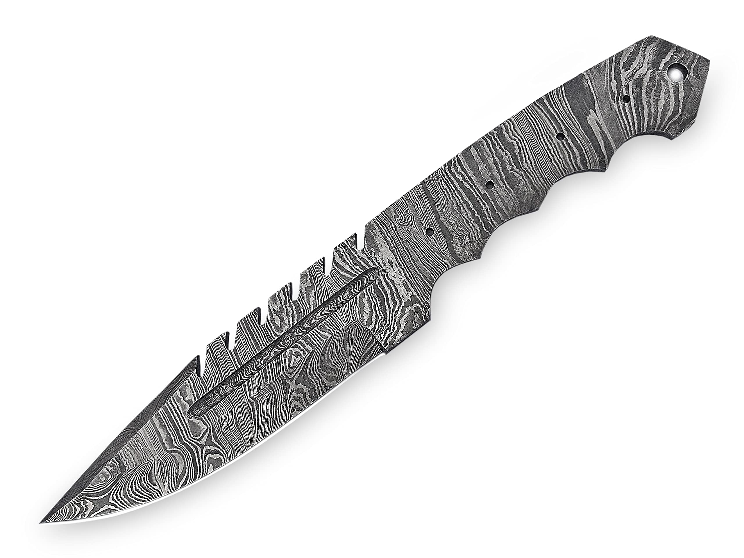 Premium Damascus Steel Blank Blade for Knife Making - Handcrafted Custom Knife Blades - Perfect for DIY Knife Projects, Bushcraft, and Outdoor Survival Tools