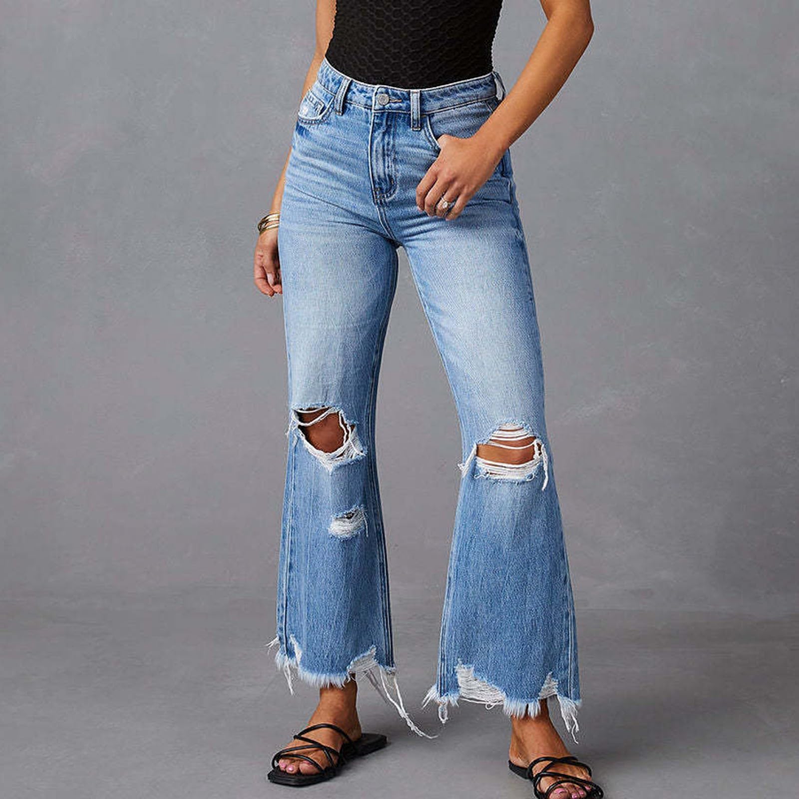 High Waist Baggy Jeans for Women - Wide Leg Loose Denim Pants for Casual Outfits