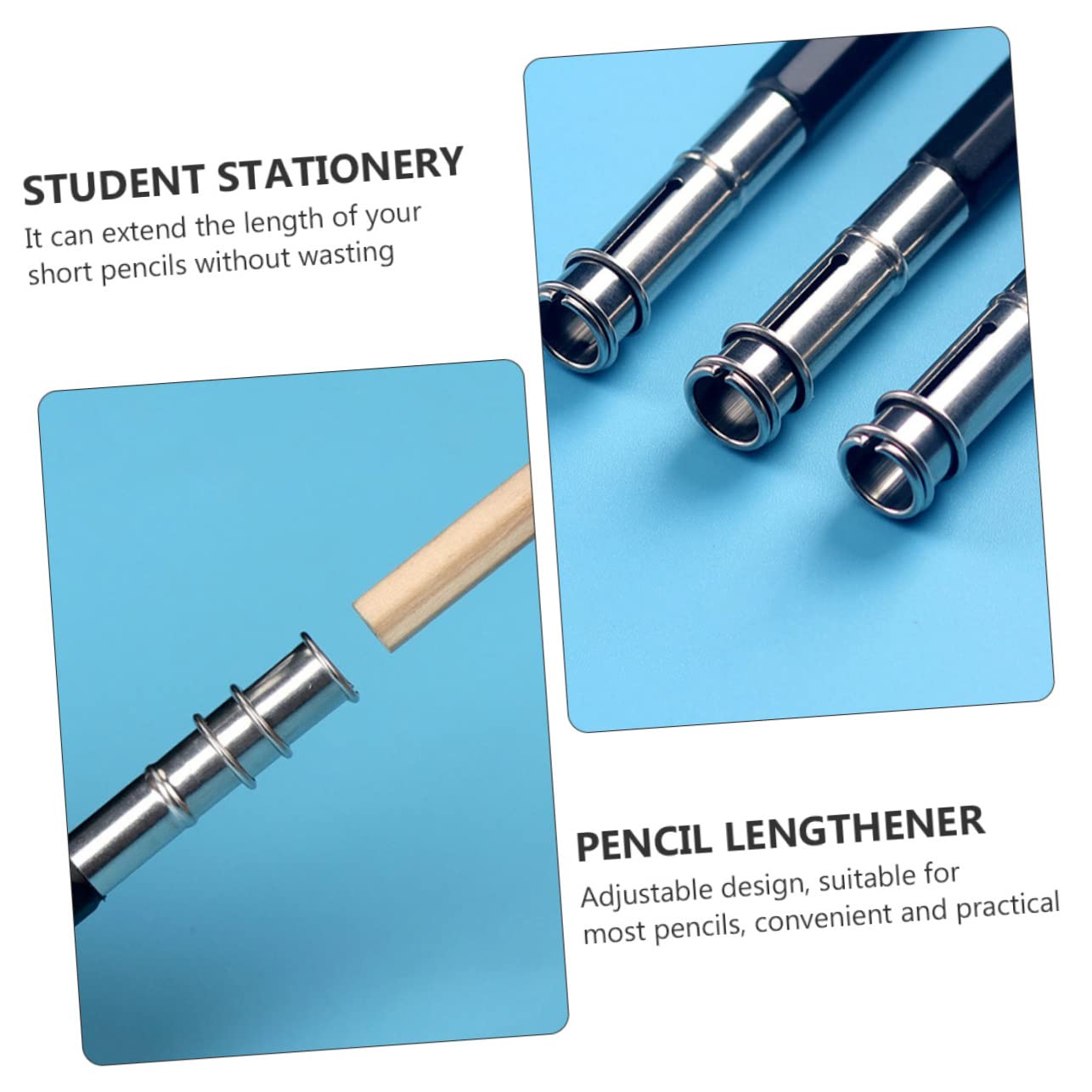 SEWACC 10-Pack Pencil Extenders - Premium Pencil Holder & Lengthener for Artists, Students & Office Use - Extend Short Pencils for Drawing, Writing & School Projects - Essential Stationery & School Supplies