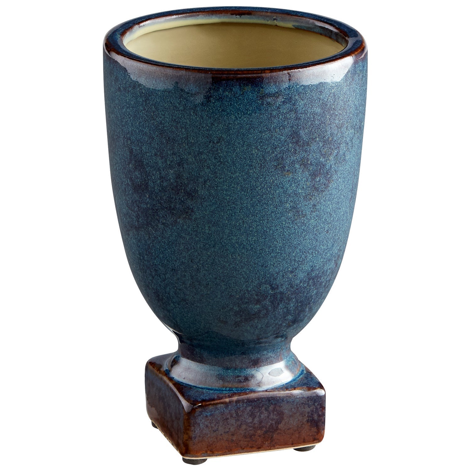 Cyan Design 11046 Big Sky Planter - Blue Glaze Medium Size Indoor/Outdoor Flower Pot for Home Garden, Patio & Office Decor
