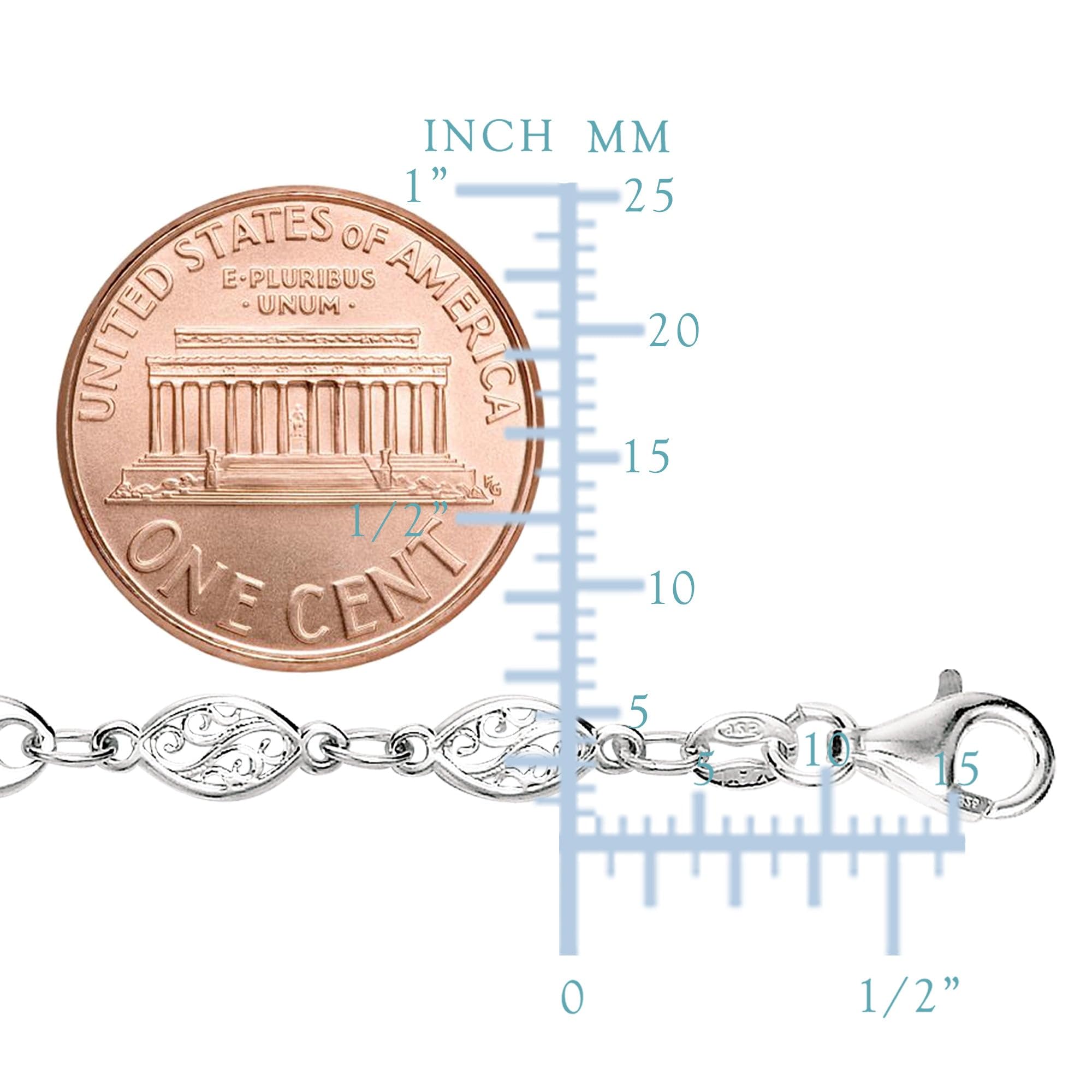 Elegant Mixed Filigree & Mariner Link Sterling Silver Anklet - Perfect for Beach Weddings, Summer Outfits & Boho Jewelry Collection