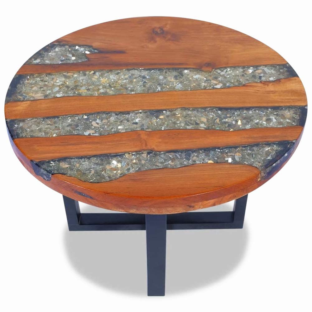 Modern Teak Resin Coffee Table - 23.6