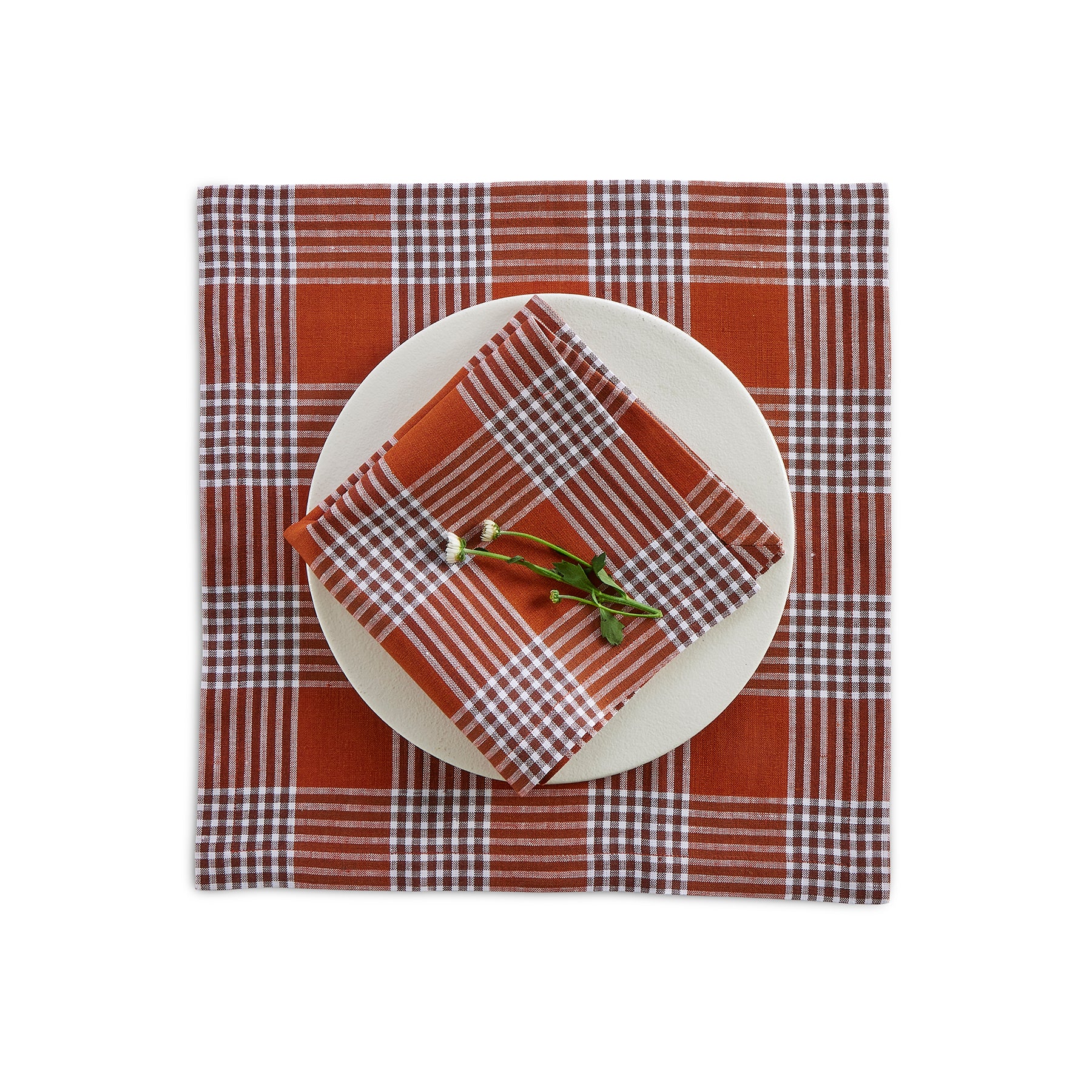 Glen Check Square Placemats Set of 4 - Premium Cotton Table Mats for Dining, Kitchen, and Party Decor - Perfect for Thanksgiving, Christmas, and Everyday Use