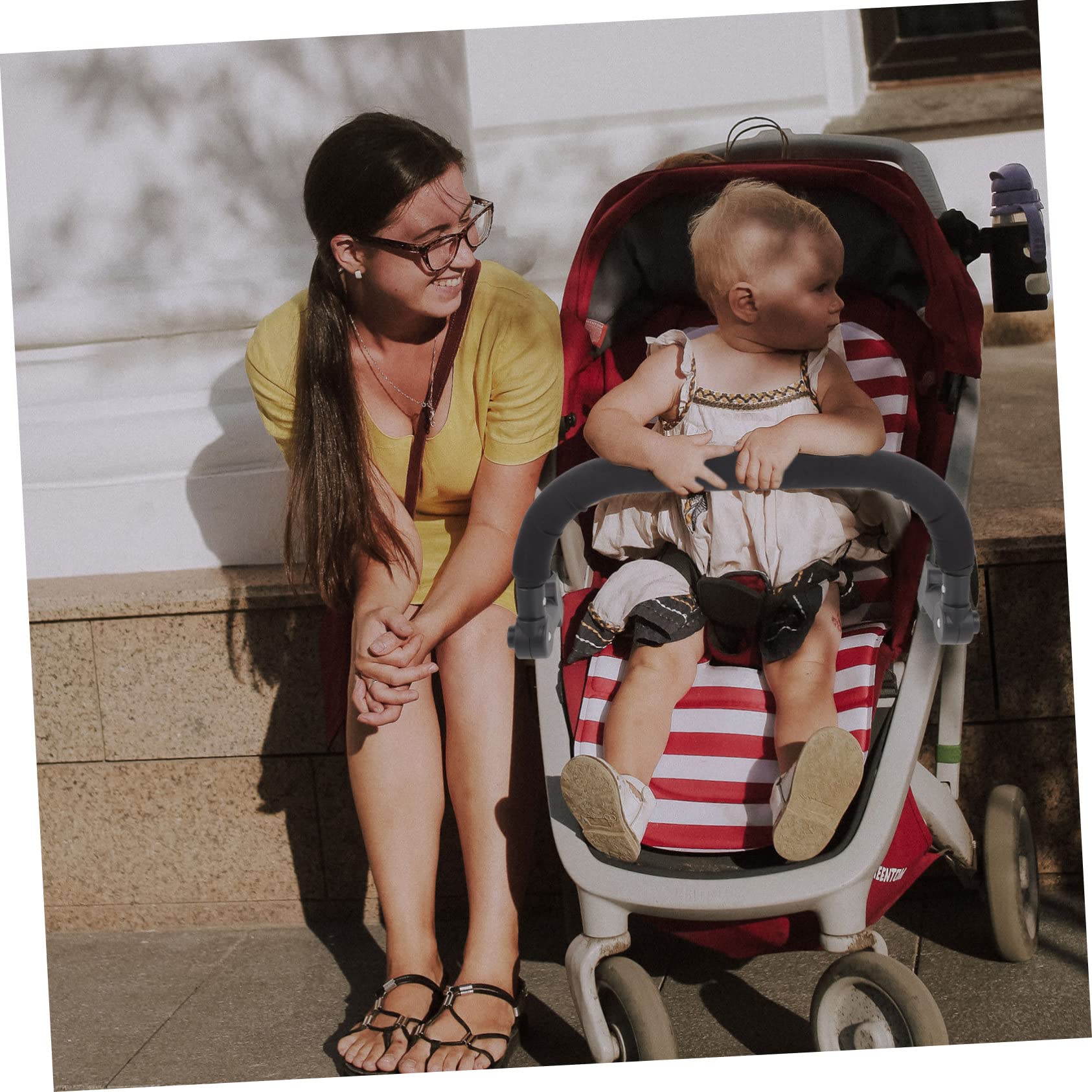 Uonlytech 5pcs Stroller Accessories - Wheelchair Armrest & Handlebars for Toddler Strollers, Extendable Baby Playpen Armrests | Perfect for Strollers, Wheelchairs & Playpens (Home & Travel Use)