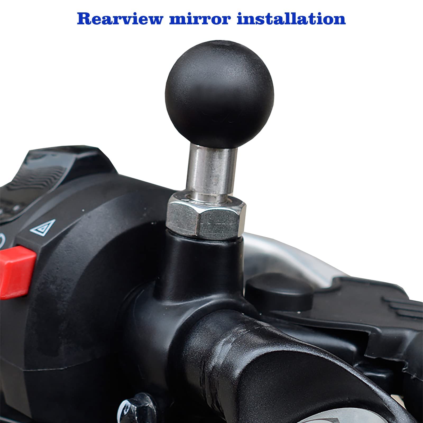 1 Inch Ball Mount Portable Tripod Ball Adapter for Motorcycle ATV - M10 x 1.25mm Threaded Bolt - Compatible with RAM Mounts (SZ-M10*2) - Perfect for Rear View Mirrors, Action Cameras & GPS Devices