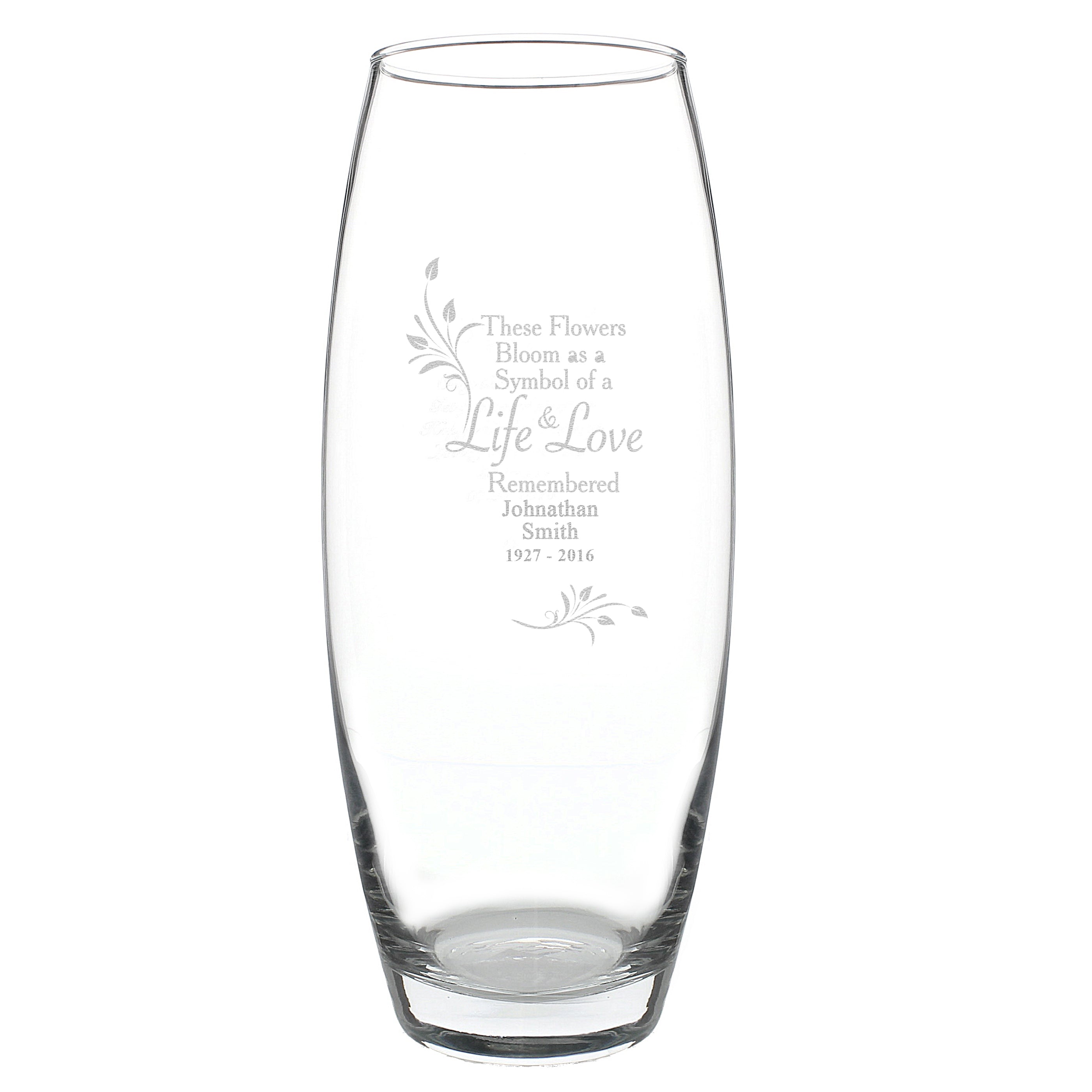 Personalized Life & Love Vase - Custom Engraved Glass Vase for Wedding, Anniversary & Home Decor - Perfect Gift for Couples & Romantic Occasions