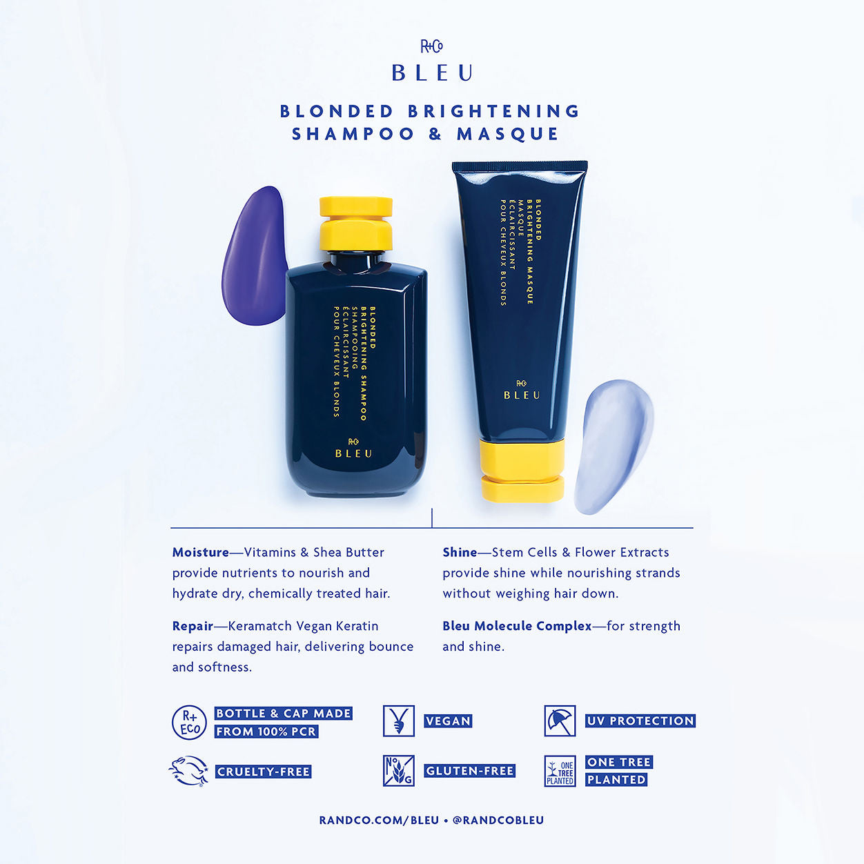 Blonded Brightening Shampoo for Blonde & Highlighted Hair - Natural Color Enhancing & UV Protection - Perfect for Daily Use & Salon Results at Home
