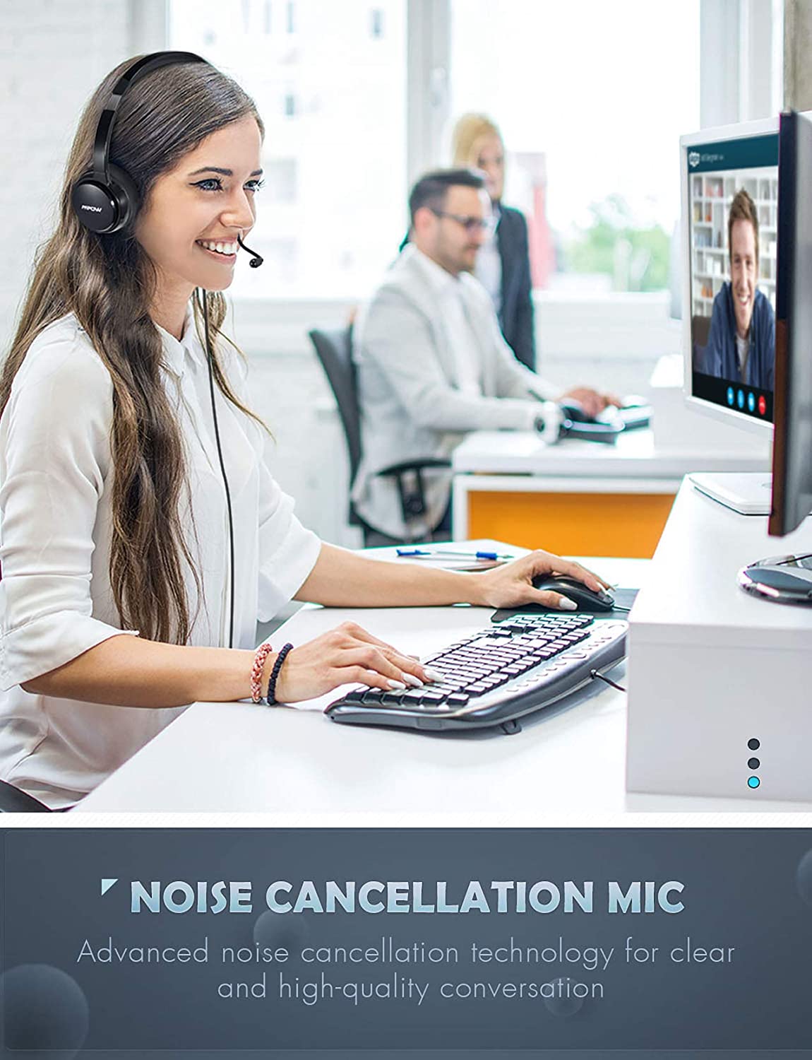 2-Pack Mpow 071 USB & 3.5mm Computer Headset with Noise Cancelling Mic - Perfect for Online Meetings, Gaming & Remote Work