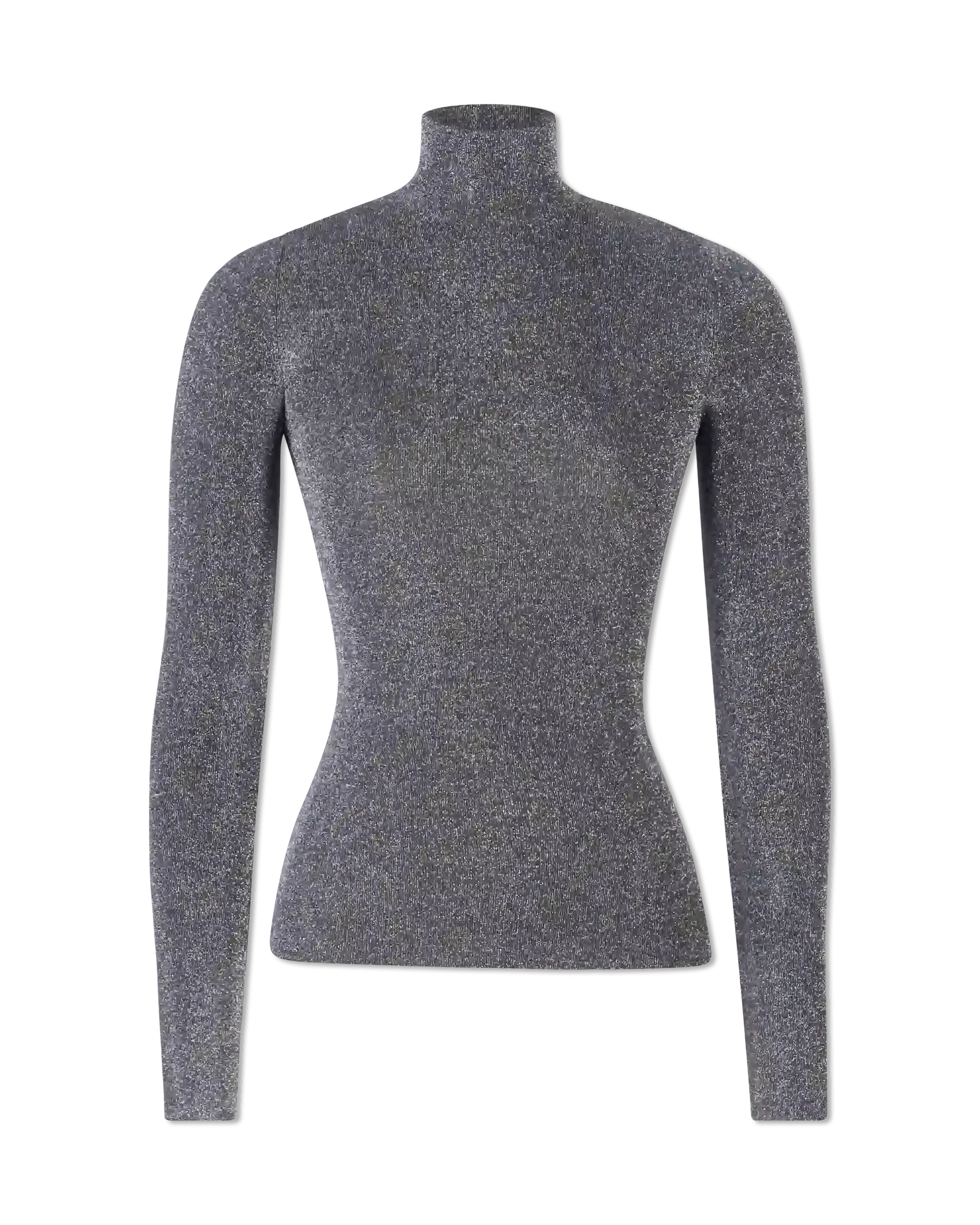 Metallic Lurex Ribbed Turtleneck Sweater - Women's Shiny Knit Top for Party & Holiday - Perfect for Christmas, NYE & Festive Occasions