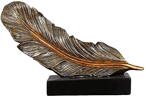 Elegant Resin Abstract Feather Sculpture Statue - Modern Home Decor for Bedroom, Living Room, Bookshelf & Outdoor | Unique Desk Ornament & Creative Gift Idea for Housewarming, Wedding & Office Decor