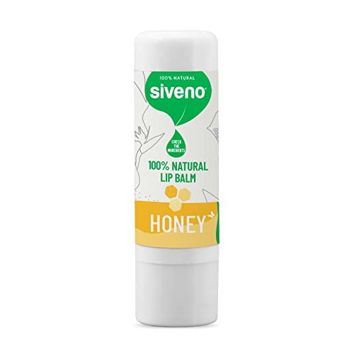 Siveno Natural Honey Lip Balm - Moisturizing Beeswax Lip Care with Shea Butter, Olive Oil & Calendula Oil for Dry, Chapped Lips - 6g - Perfect for Winter, Outdoor Activities & Daily Hydration