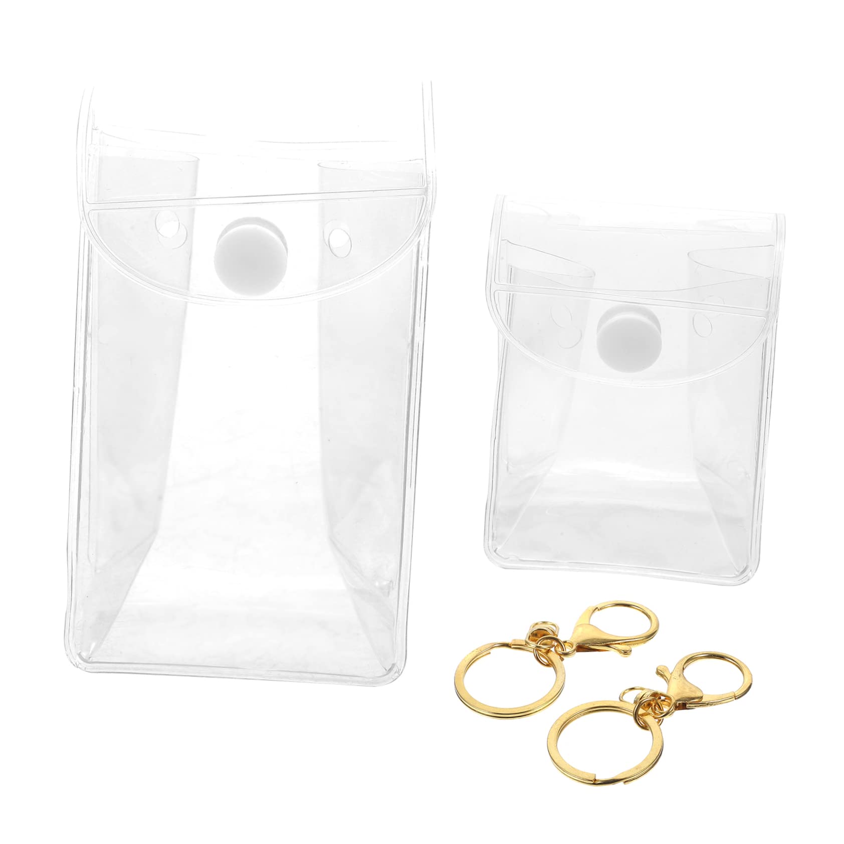 GLSTOY 2-Pack Clear Mini Wallet & Makeup Organizer - Transparent Lipstick Case, Keychain Display Box, Cosmetic Storage Pouch - Perfect for Travel, Home Organization & Model Display Cases