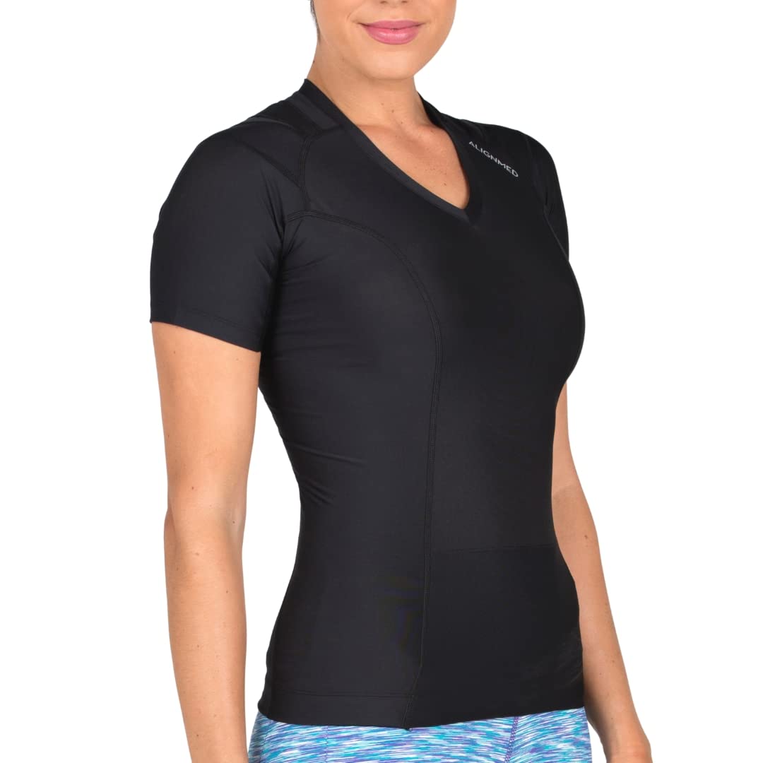 ALIGNMED Posture Correcting Shirt for Women - Breathable Pullover Activewear with Posture Support - Ideal for Yoga, Workouts & Daily Wear