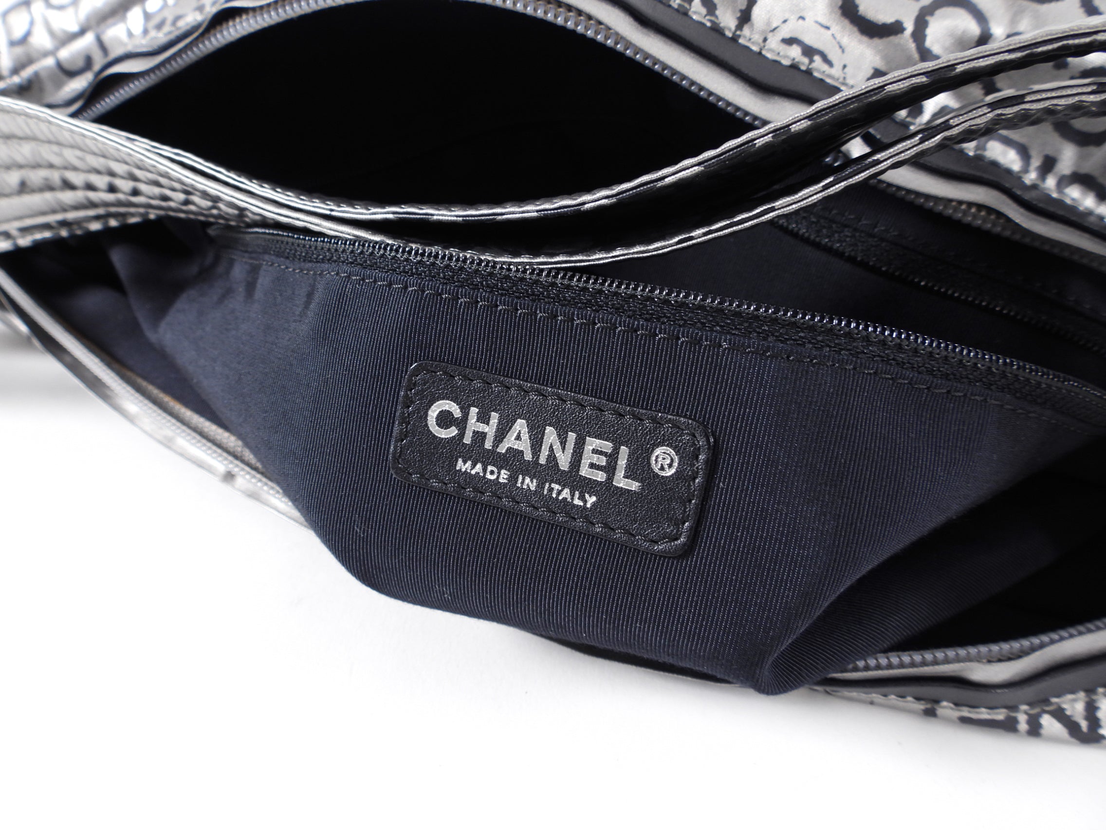 Chanel Silver Unlimited Nylon Hobo Shoulder Bag for Women - Luxury Designer Handbag for Everyday Use, Travel & Shopping