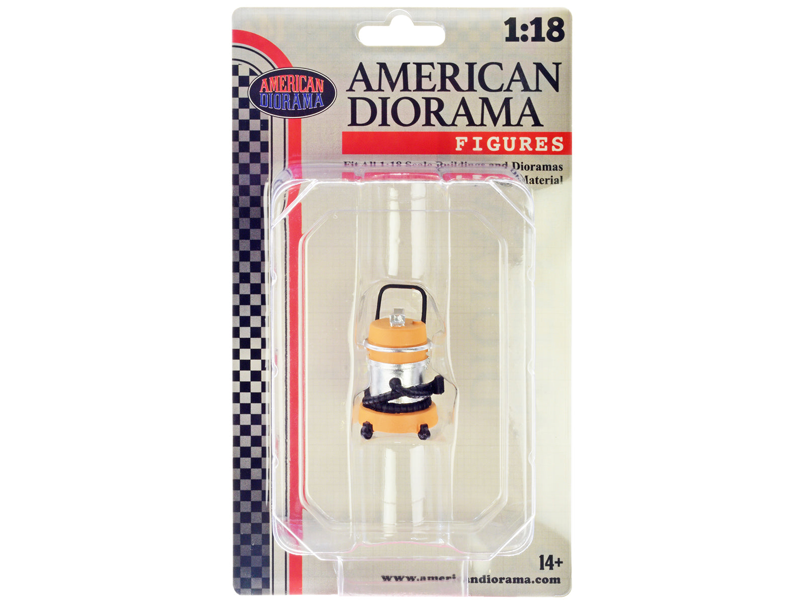 American Diorama 1/18 Scale Model Wet/Dry Vacuum Cleaner - Detail Masters Figure 6 for Miniature Car Models - Perfect for Diorama Displays, Model Train Scenes & Collectible Showcases