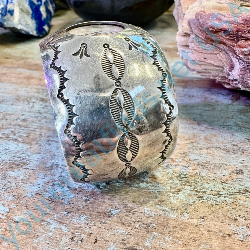 Authentic Sterling Silver Navajo Cuff Watch by Les Baker - Handcrafted Native American Jewelry for Women & Men | Perfect for Western Fashion, Boho Style & Special Occasions