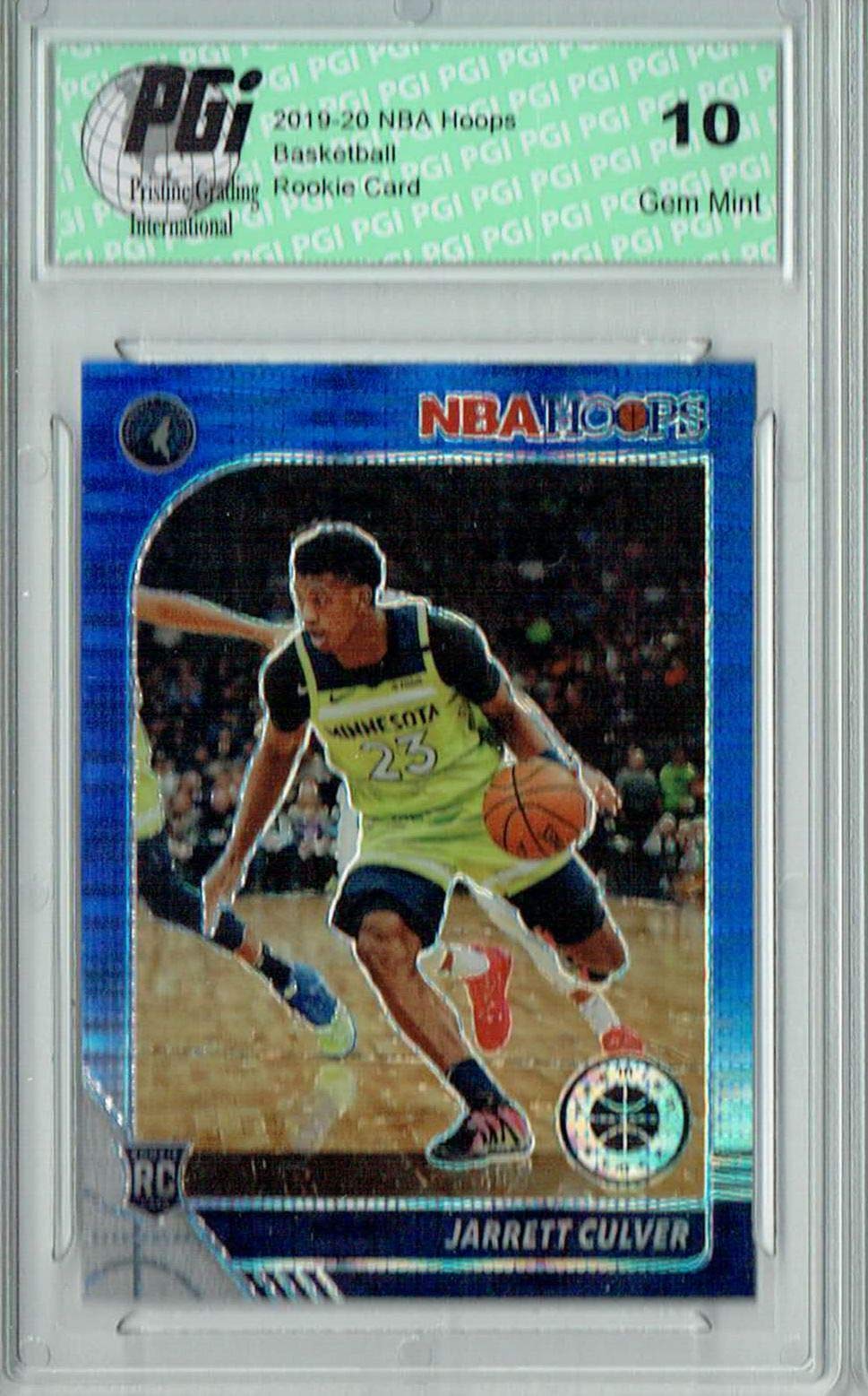 2019 NBA Hoops #203 Jarrett Culver Pulsar Premium Blue Prizm Rookie Card PGI 10 - Rare Basketball Trading Card for Collectors & Investors - Perfect for Sports Memorabilia Displays & Investment Portfolios