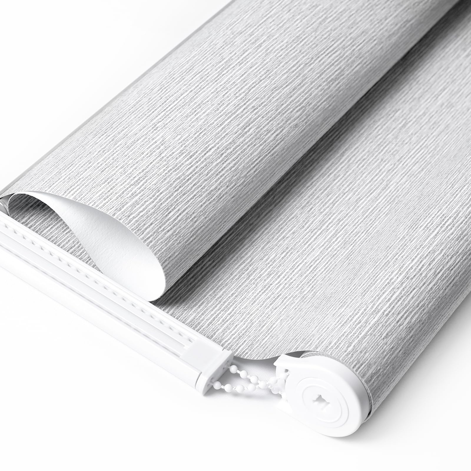 ALLBRIGHT Roller Shades - 100% Blackout Window Blinds with UV Protection, Striped Jacquard Fabric, Easy to Install for Home & Office (Grey, 24