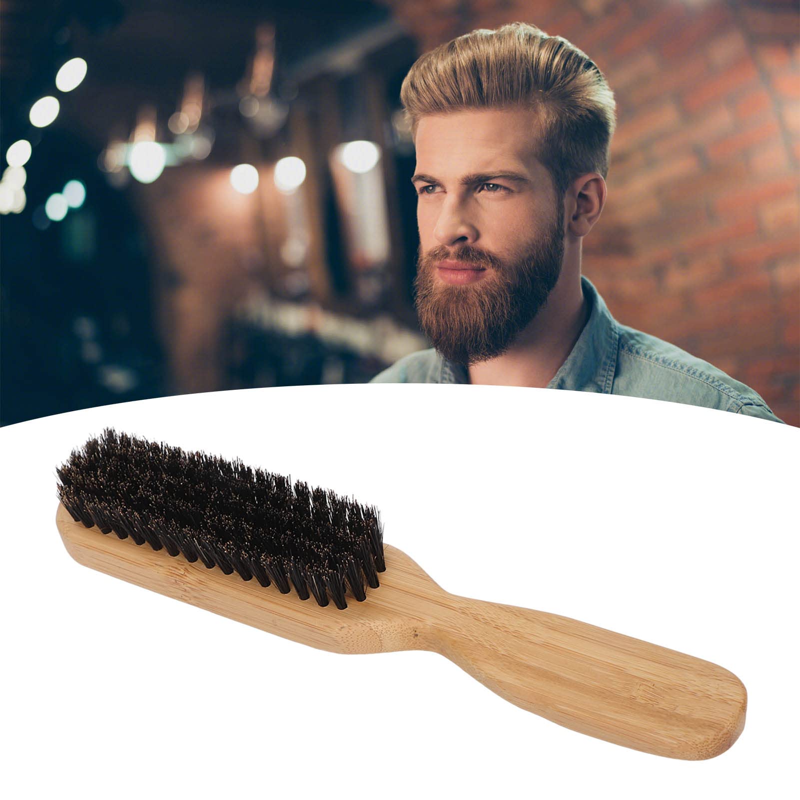 Premium Wooden Handle Beard Brush for Men - Soft Bristles Shaving & Styling Tool - Perfect for Home Hair Salon, Beard Grooming & Broken Hair Removal - Ideal for Daily Grooming Routine & Professional Barbershop Use