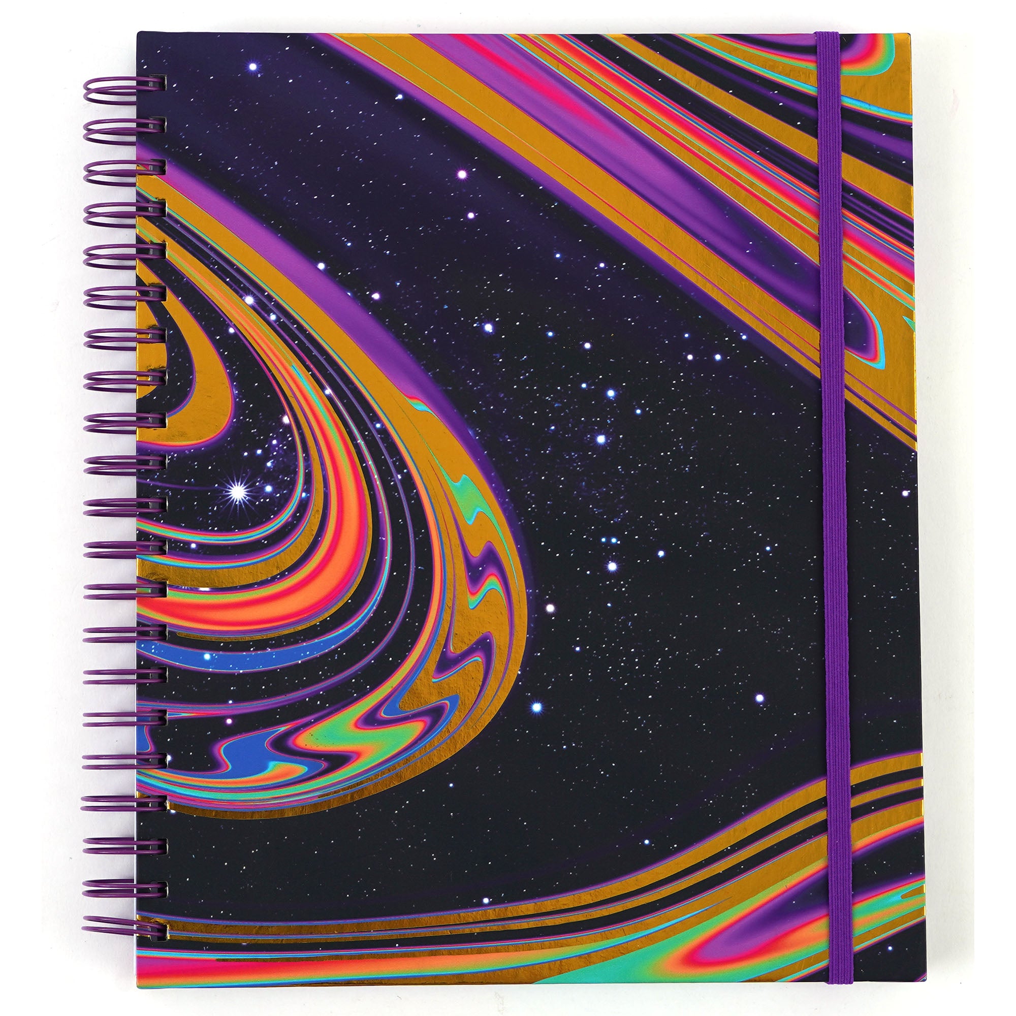140-Sheet/280-Page Mega Spiral Notebook with Hot Stamp - Spacey Marble Design, 11.25