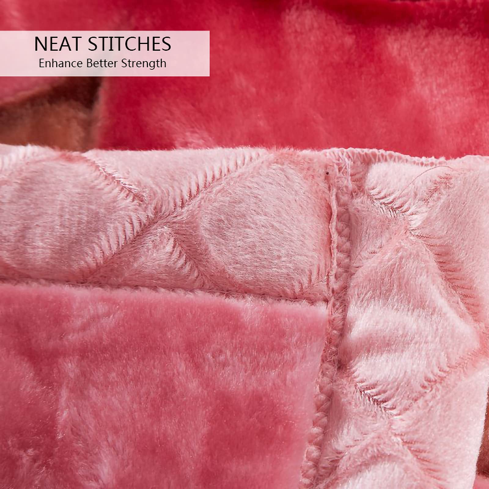 9 lb Heavy Fleece Blanket Queen Size 77x90 Inches - Ultra Soft & Warm 2-Ply Mink Blanket for Winter, Fall, Cold Weather - Cozy Pink Bed Blanket for Bedroom, Sofa, Couch, Travel (200x230 cm)