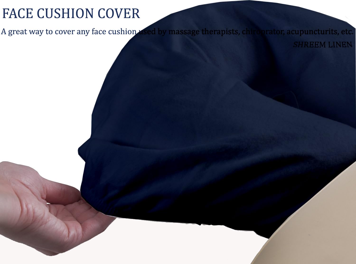 50 Pack Premium Microfiber Face Cradle Covers - Ultra Soft Fitted Massage Table Headrest Protectors for Spa & Salon - Washable & Hypoallergenic (Navy Blue) - Perfect for Professional Massage Therapists & Home Use