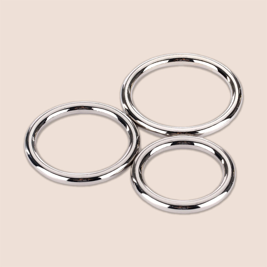 Sportsheets Seamless Metal O-Ring 3 Pack - Interchangeable Harness Rings for BDSM, Bondage & Sex Swing Accessories - Perfect for Straps, Cuffs & Adult Toy Attachments