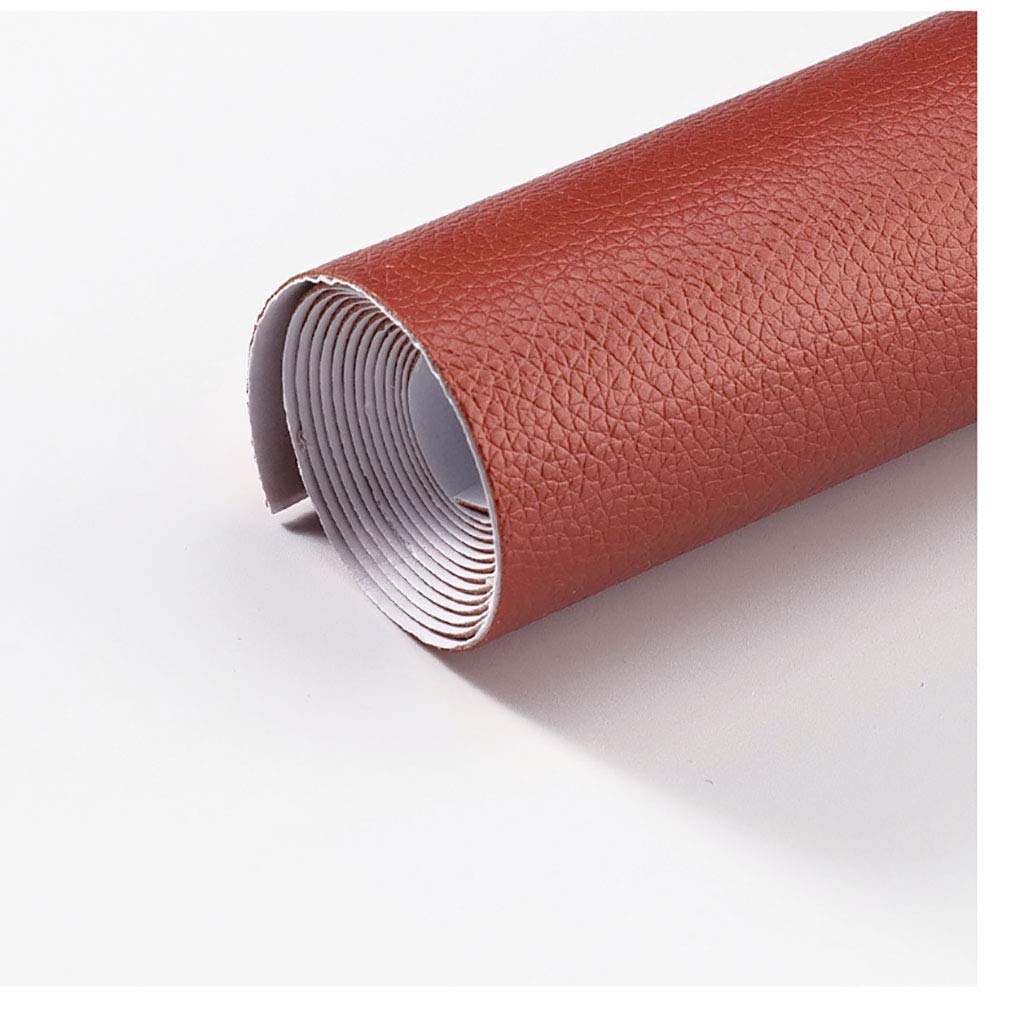 Premium Faux Leather Fabric - Heavy Duty Textured Vinyl Upholstery Material for Couches, Chairs, Car Seats, Bags & Jackets - Dark Red Leatherette (1.38×0.5m) - Perfect for DIY Repair, Home Decor & Craft Projects