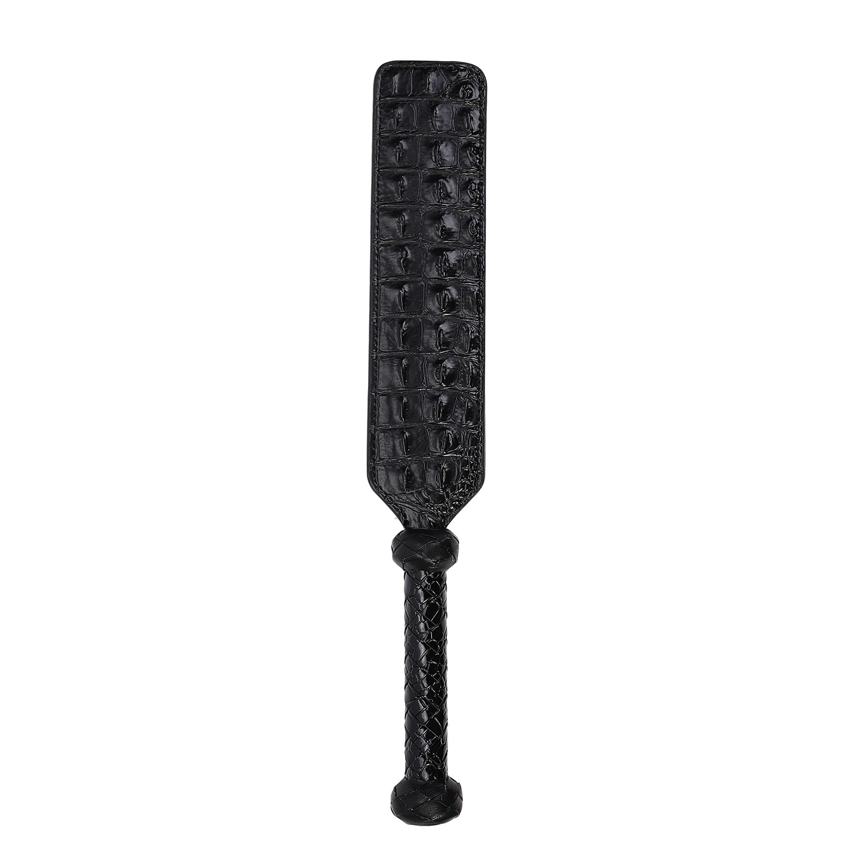Premium Faux Crocodile Leather Spanking Paddle - 16.3 Inch BDSM Toy for Adults, Black Faux Leather Bondage Paddle Set - Perfect for Couples Play, Spanking Games & Sensual BDSM Scenes