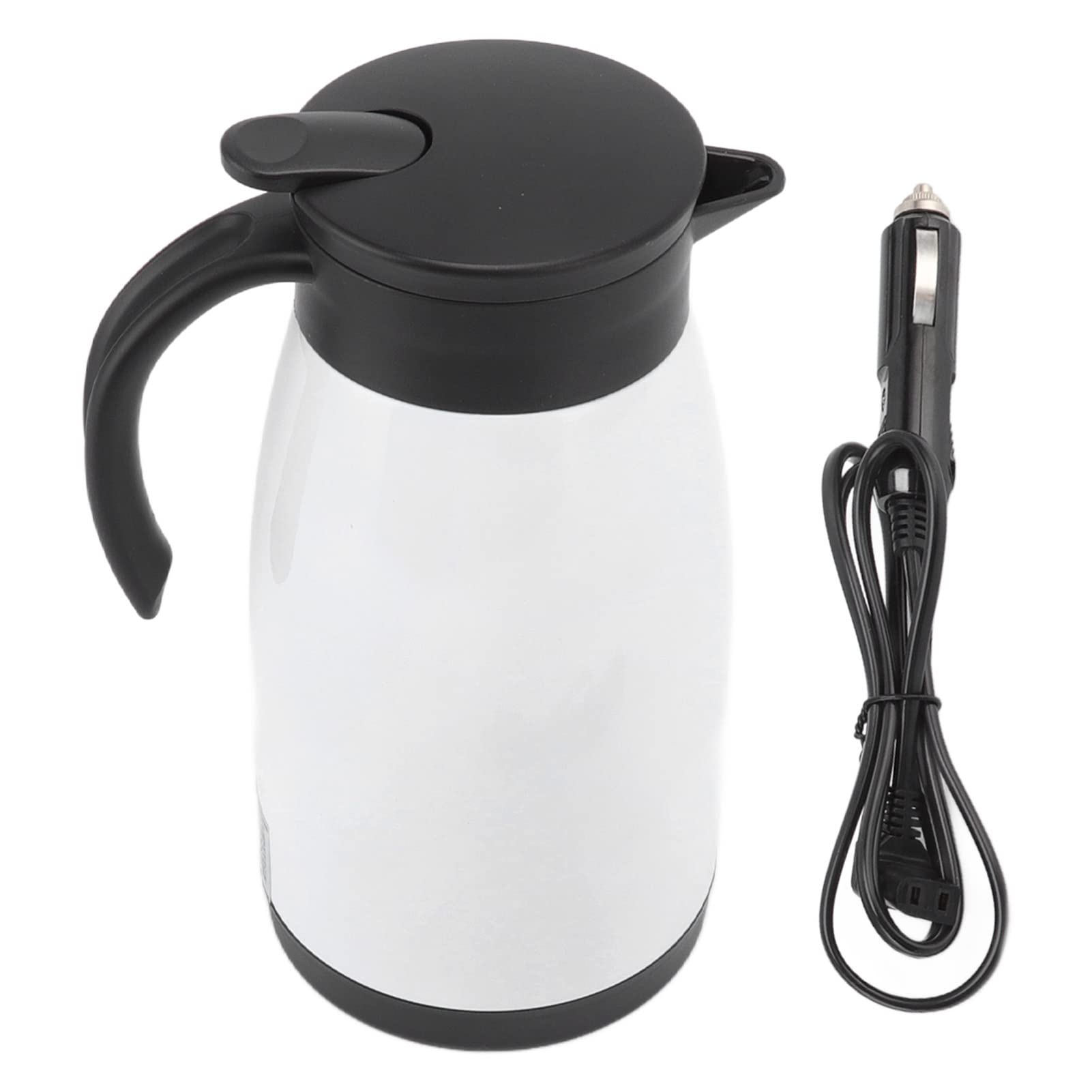**Portable Electric Kettle for Travel - 304 Stainless Steel Fast Heating Kettle, 12V/24V Car & Truck Compatible - Perfect for Road Trips, Camping & Office Use**