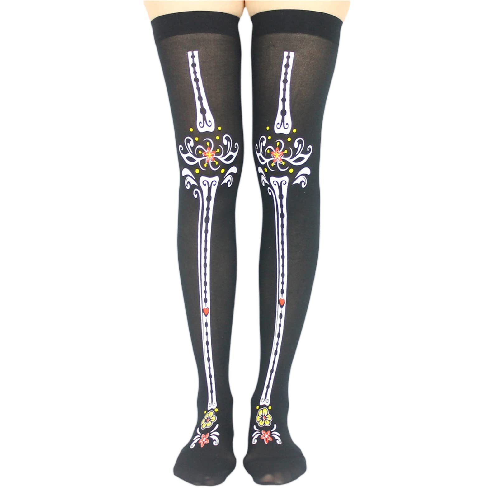 Halloween Stockings for Women - Sexy Thigh High Socks, Over Knee Gothic Socks for Cosplay Costume, Long Tube Novelty Stockings - Perfect for Halloween Parties, Cosplay Events & Gothic Fashion