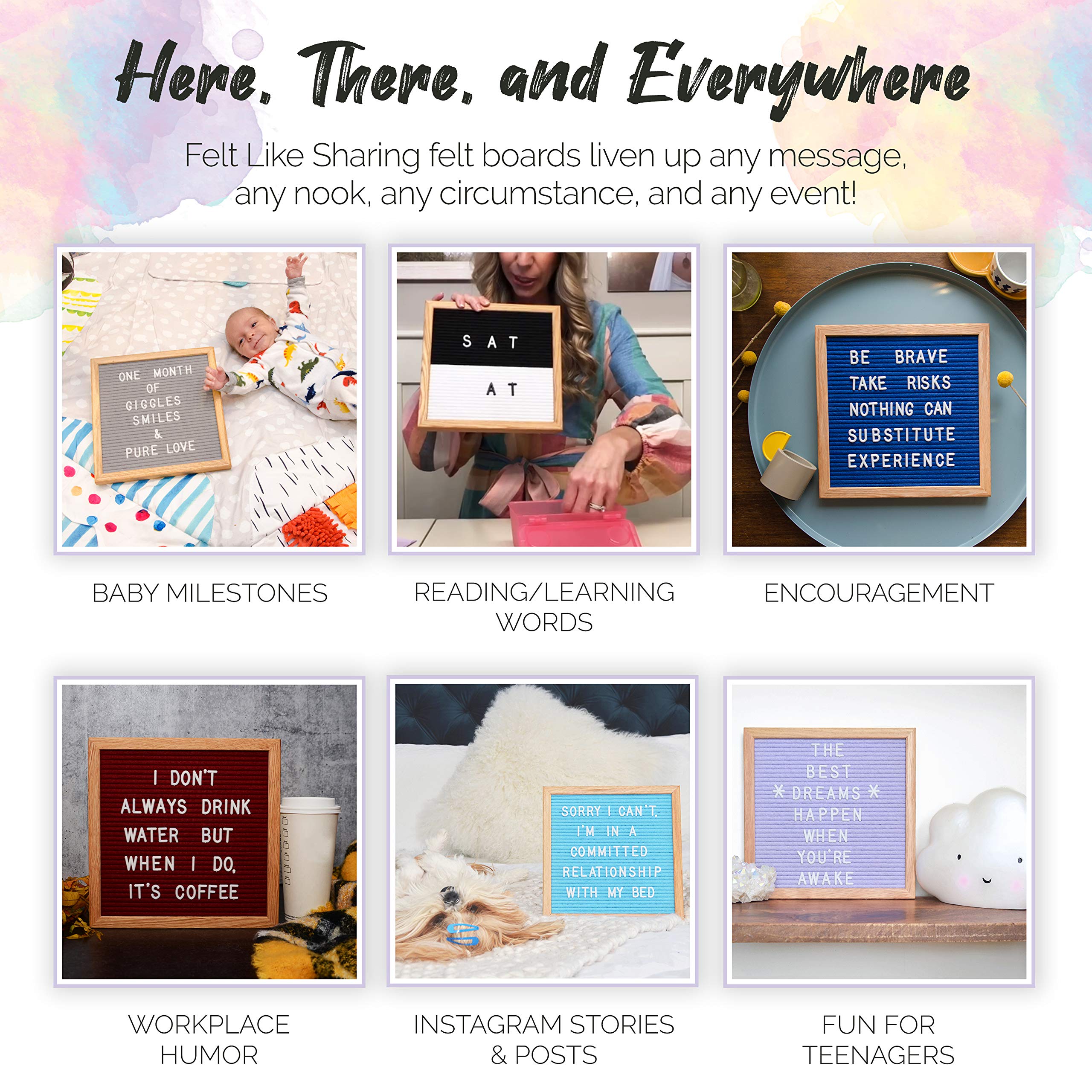 10x10 Inch Felt Letter Board with 300 Changeable Letters - White Oak Frame Message Board for Baby Announcements, Milestones, Office Decor | Perfect for Home Nursery, Wedding Signs, Restaurant Menus & Classroom Displays (Sangria)