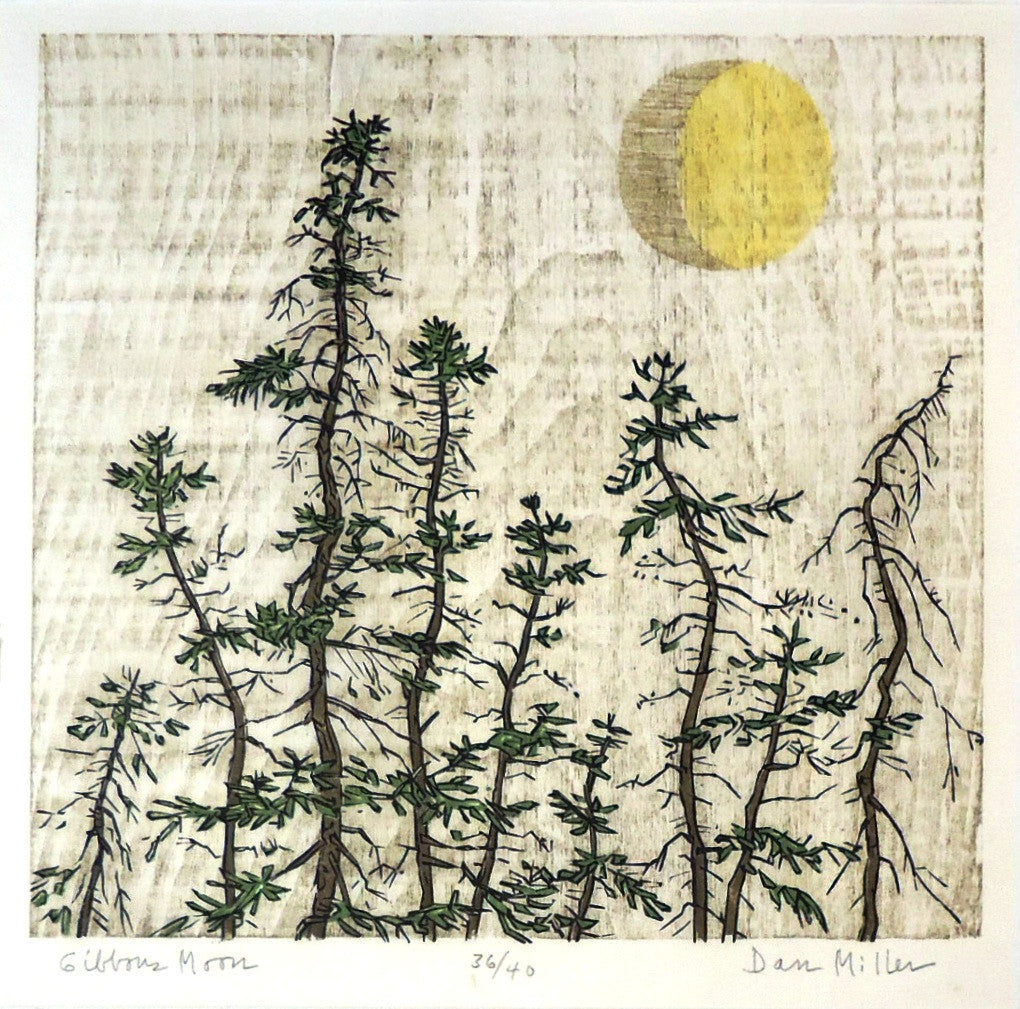Dan Miller: Gibbous Moon Art Print - Vintage Astronomy Poster for Home & Office Decor - Perfect for Space Enthusiasts & Science Lovers
