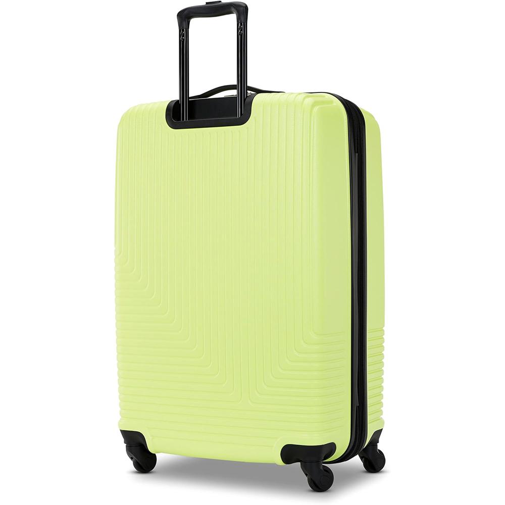 American Tourister Groove Expandable Spinner Suitcase Set - 24/28 Inch Lightweight Luggage with TSA Lock, Green + Travel Accessories Bundle | Perfect for Business Trips & Family Vacations