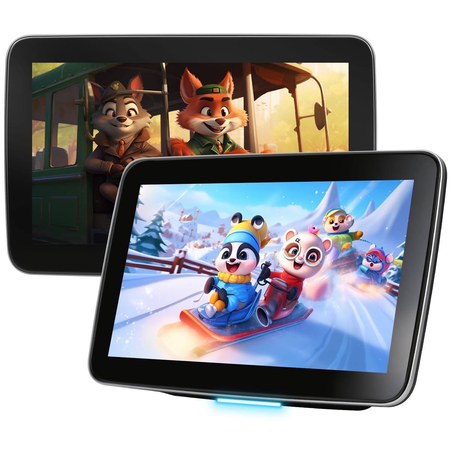 10.1 Inch Android Portable Car Headrest Monitor - Touchscreen Tablet with WiFi, Bluetooth, HDMI & USB | Wireless Mirroring, Video Player | Perfect for Backseat Entertainment on Road Trips & Family Travel